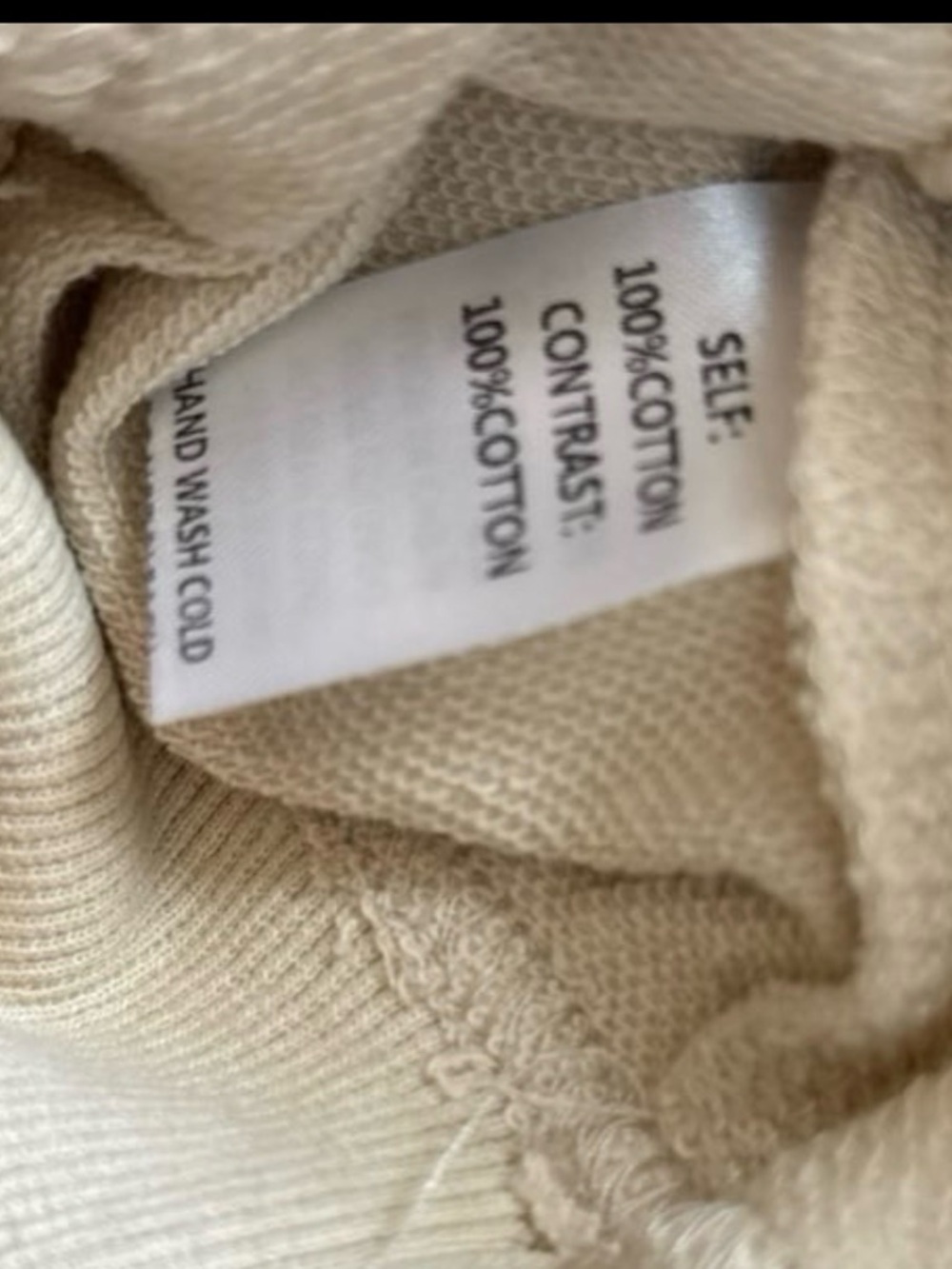 Easel Cream Sweatshirt with Colorblock Sleeve Stripes - Picture 4 of 5